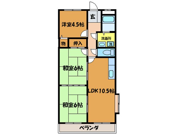 ハイツ大発の物件間取画像